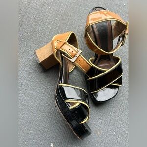 Marni peeptoe mixed neutral block heels